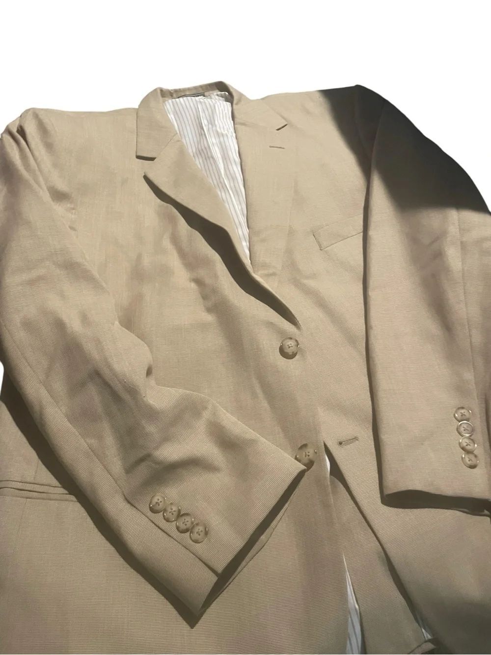 Saddlebred size 48R Men's Beige Linen Blazer - Unbranded lined